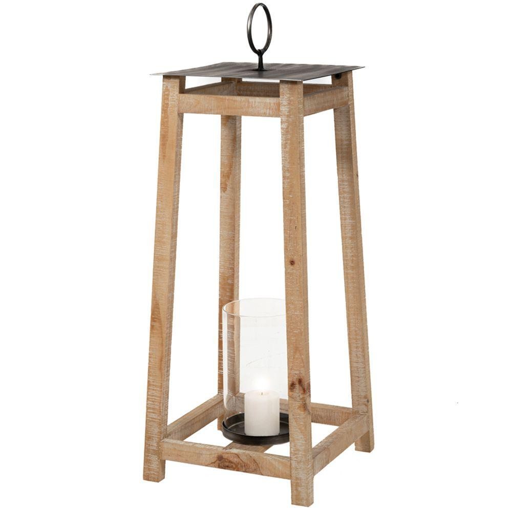 LANTERNA LEGNO DECO 41x41x106CM